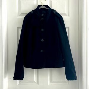 Womens Gap wool blend button shirt coat size S black with pockets